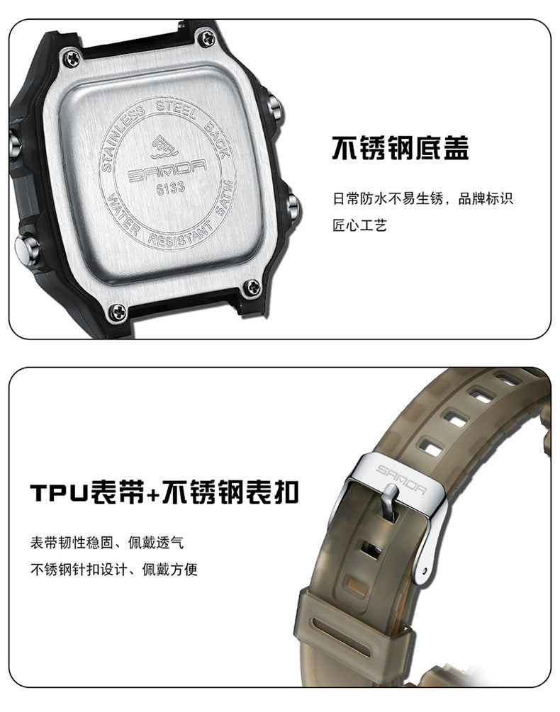 🔥🔥🔥🔥 Luminous Waterproof Alarm Watch Simple Transparent Sports Watch