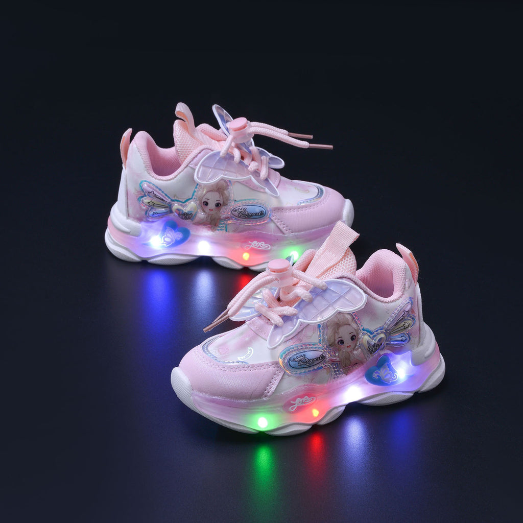 girls sneaker  spring new fashion butterfly princess shoes children running shoes in stock
