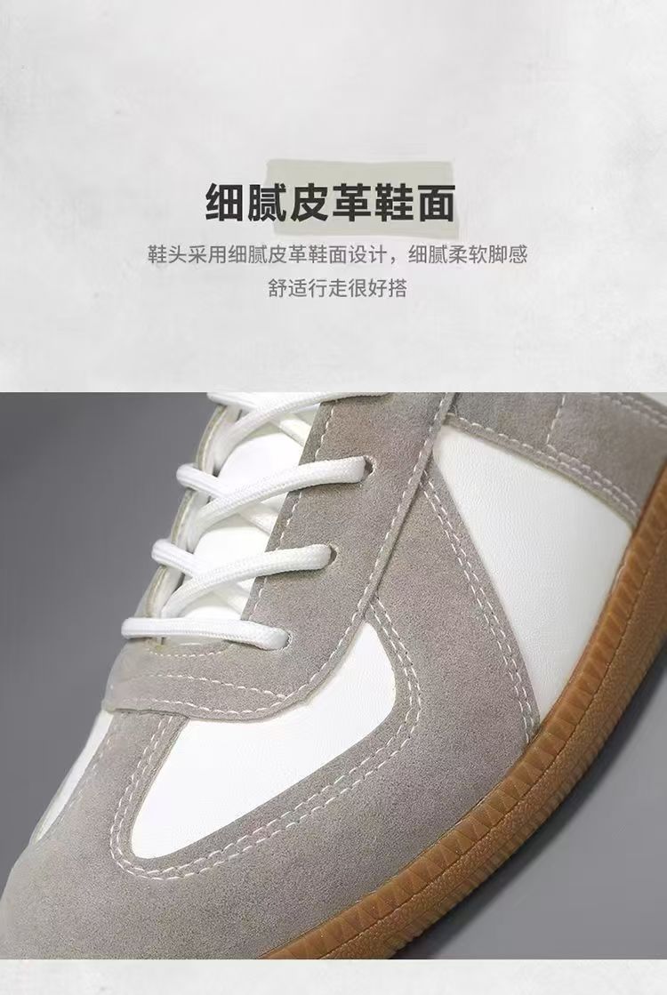 Men's Shoes 2025 Spring New Moral Training Shoes Men's Cloth Breathable Thick-Soled Sneakers Color Matching Lace-Up Casual Shoes