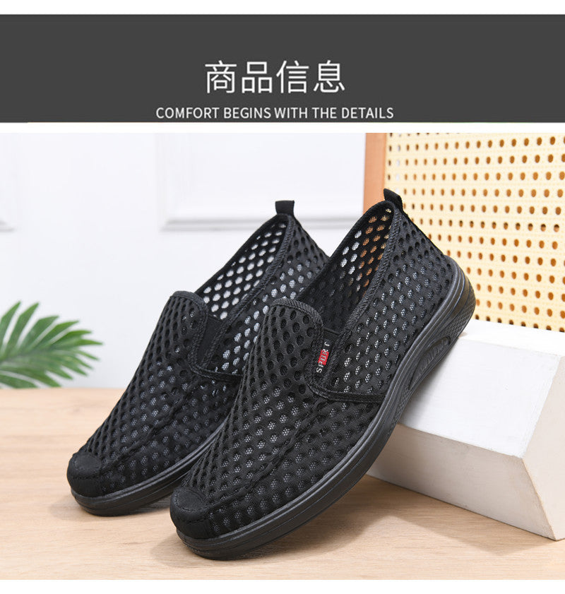 Mesh Shoes for Men, Summer, New Sandals for Men, Dad Shoes, Middle-Aged and Elderly Men's Mesh Shoes, Non-Slip, Anti-Odor, Soft Sole, Wear-Resistant Outer Wear