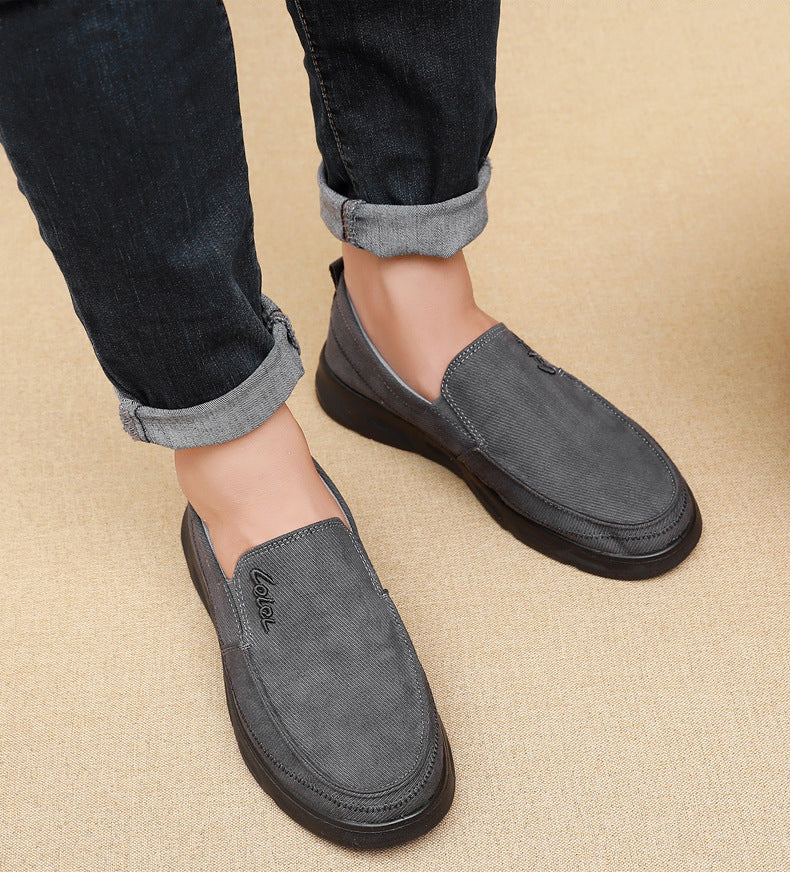 Old Beijing Cloth Shoes for Men, Soft-Soled, Comfortable Dad Shoes, Middle-Aged and Elderly Non-Slip Breathable Casual Walking Shoes for Men