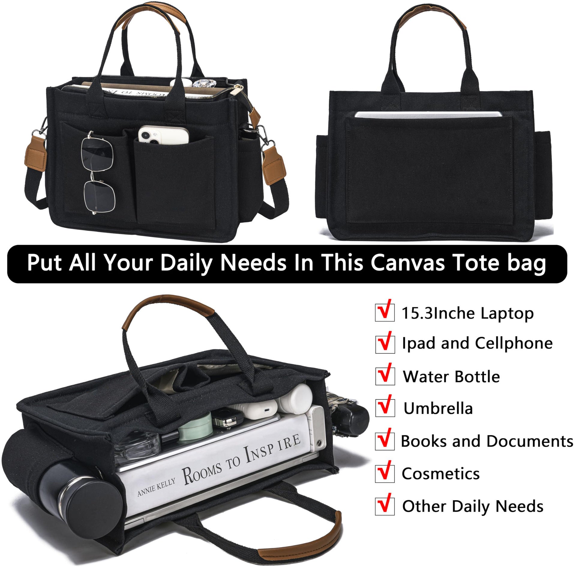 New Women's Large Canvas Handbag Crossbody Bag Daily Bag Handbag