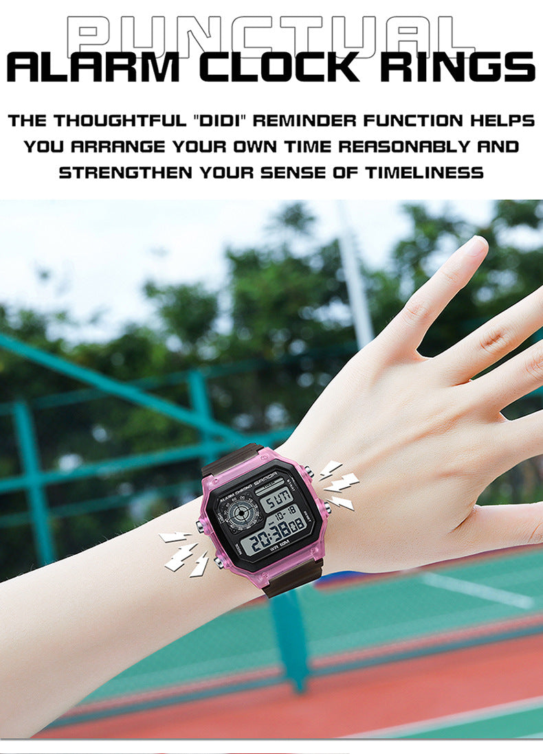 🔥🔥🔥🔥 Luminous Waterproof Alarm Watch Simple Transparent Sports Watch