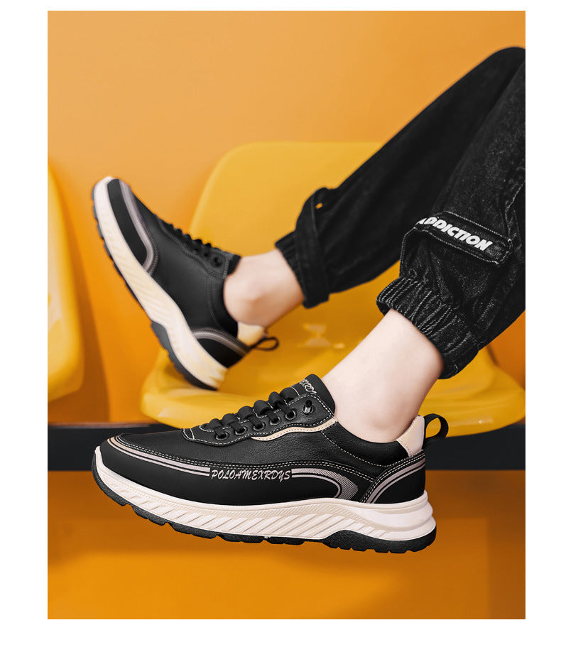 Paul Men's Shoes 2025 New Autumn and Winter Leather Work Men's Casual Shoes Lightweight Running Sports Torre Trendy Shoes