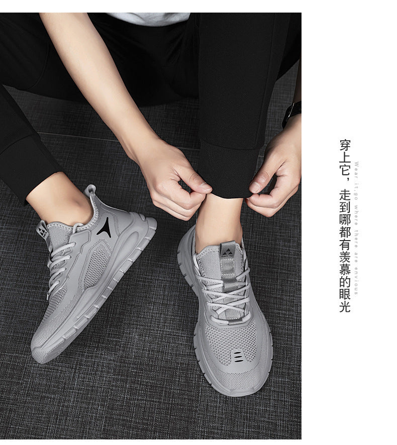Men's Shoes 2025 New Sports Shoes Korean Style Trbottomy Easiest for Match Breathable Running Casual Shoes Plaid Thick-Soled Dad Shoes