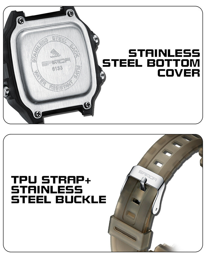 🔥🔥🔥🔥 Luminous Waterproof Alarm Watch Simple Transparent Sports Watch