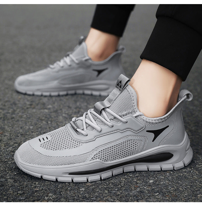 Men's Shoes 2025 New Sports Shoes Korean Style Trbottomy Easiest for Match Breathable Running Casual Shoes Plaid Thick-Soled Dad Shoes