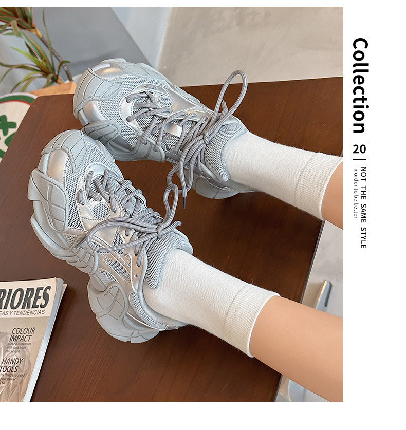 Thick-Soled Platform Running Breathable Casual Sports Versatile Shoes Women's & men's New Autumn Running Shoes