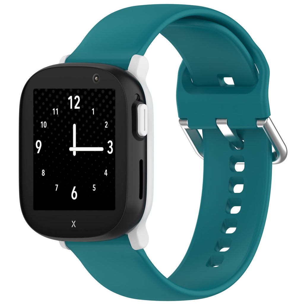 Suitable for Xplora X6 Play Children's Watch Silicone Strap Sports Wristband 20mm Silver Buckle
