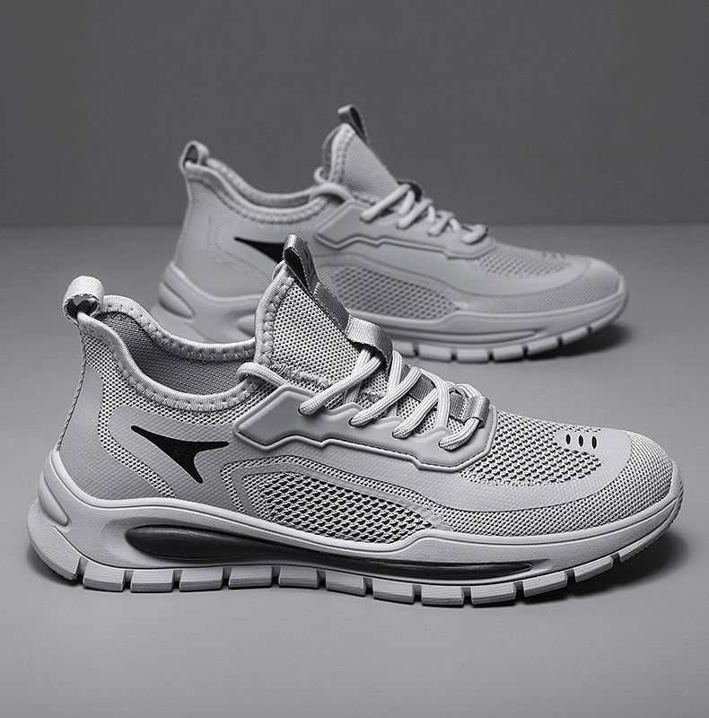 Men's Shoes 2025 New Sports Shoes Korean Style Trbottomy Easiest for Match Breathable Running Casual Shoes Plaid Thick-Soled Dad Shoes
