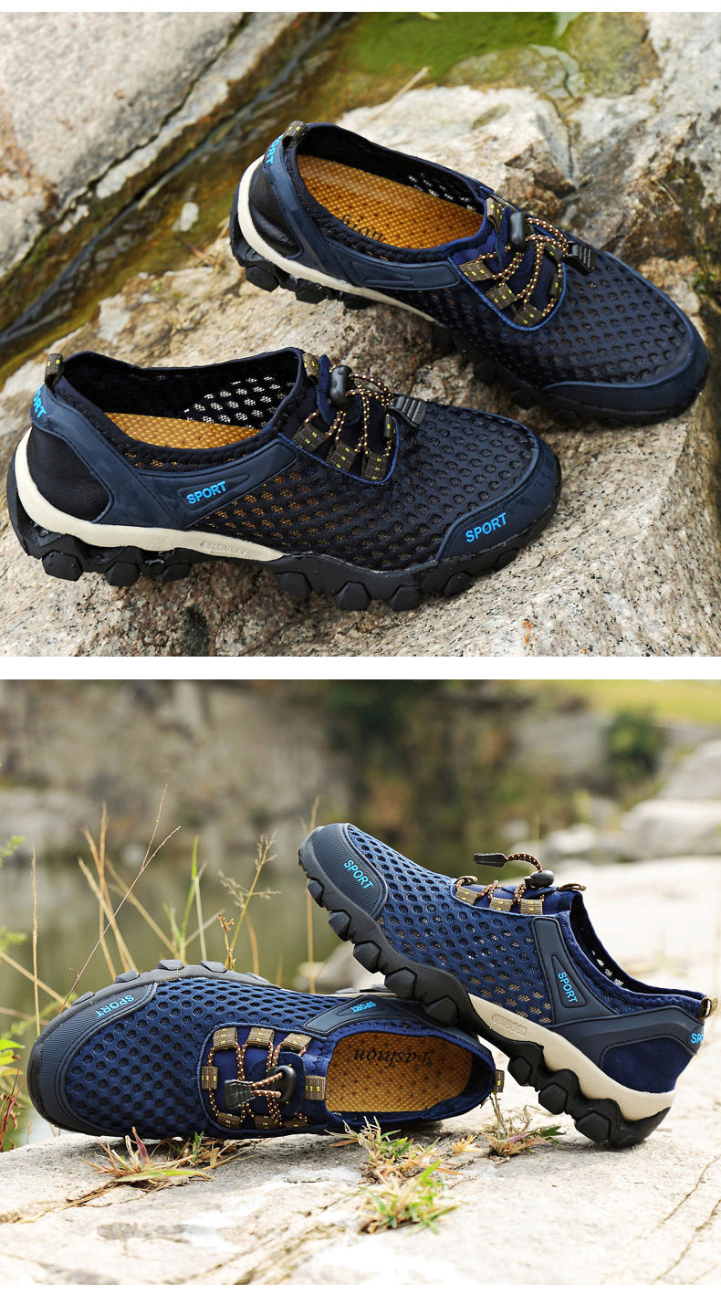 Mesh Shoes Summer Breathable Wading Shoes Men's Sports Casual Shoes Running Shoes Mesh Mountaineering Shoes Sandals Men's Shoes