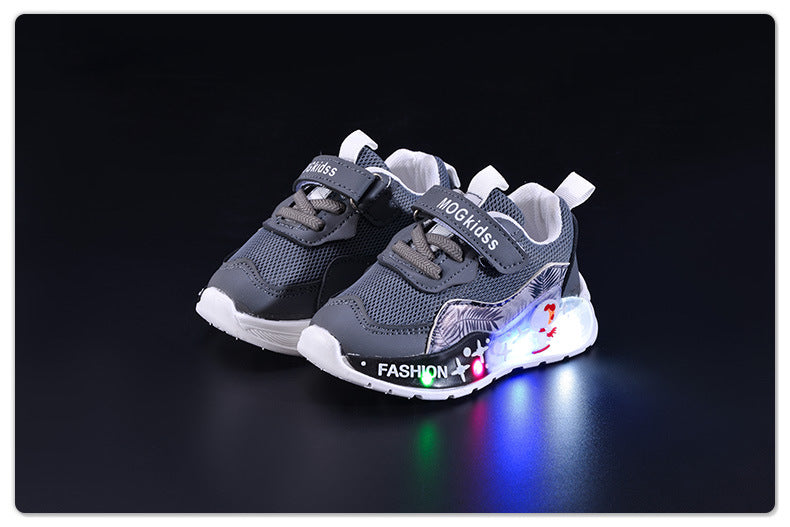 Light-Up Spring & Fall Mesh Comfortable and Lightweight Casual Light-Up Shoes for Small and Medium-Sized Children