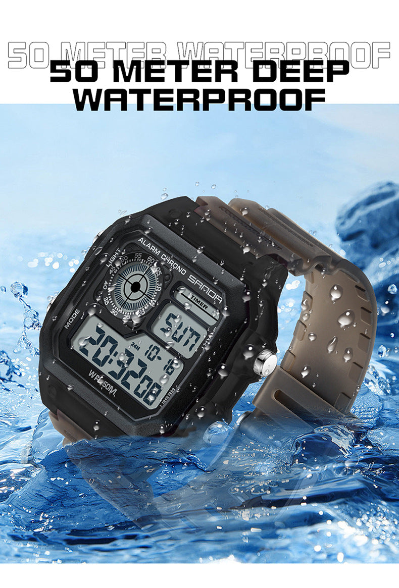 🔥🔥🔥🔥 Luminous Waterproof Alarm Watch Simple Transparent Sports Watch