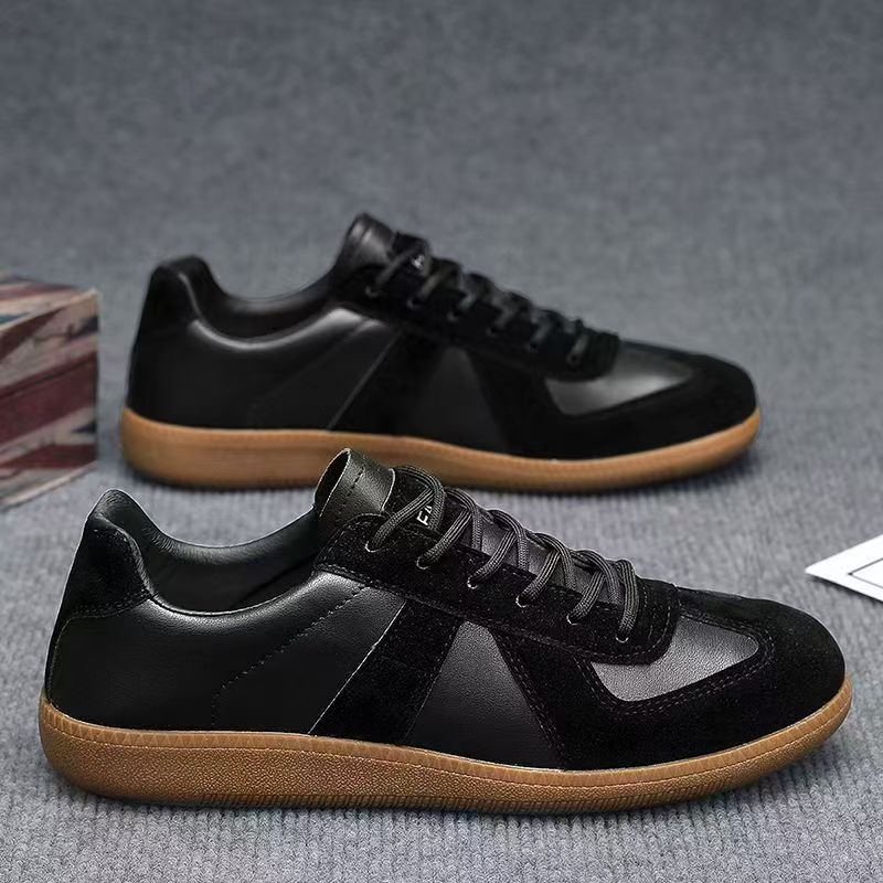 Men's Shoes 2025 Spring New Moral Training Shoes Men's Cloth Breathable Thick-Soled Sneakers Color Matching Lace-Up Casual Shoes