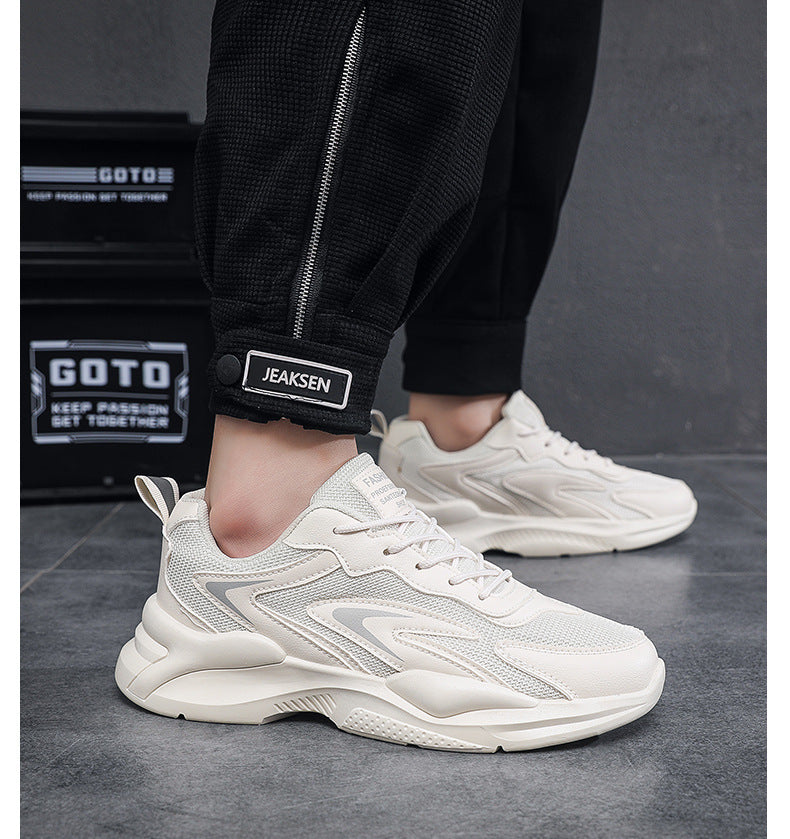 Men's Dad Shoes 2023 Spring Breathable Running Sneakers Thick-Soled Student Men's Shoes Trendy Versatile Mesh Casual Shoes