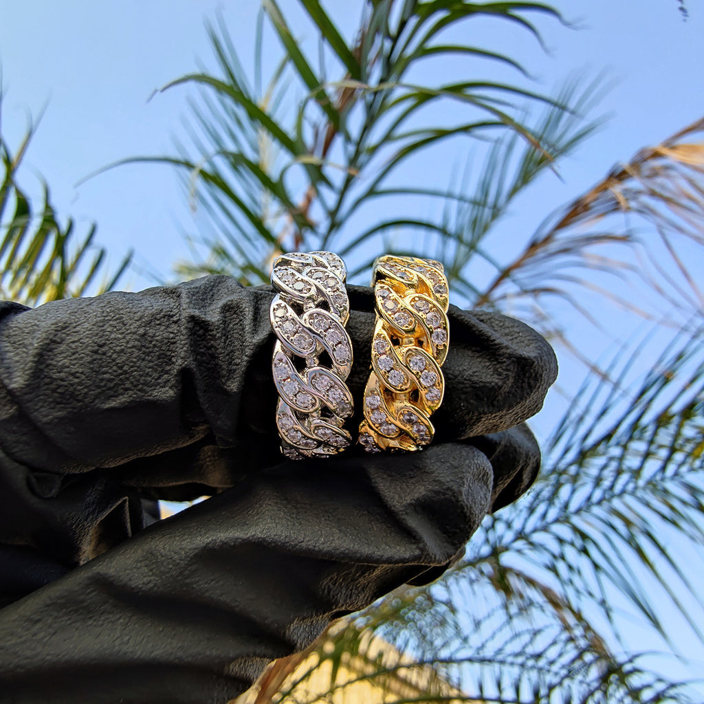 Diamond Watch🔥🔥🔥🔥 Five-Piece Diamond Cuban Chain Cross Necklace Cuban Ring