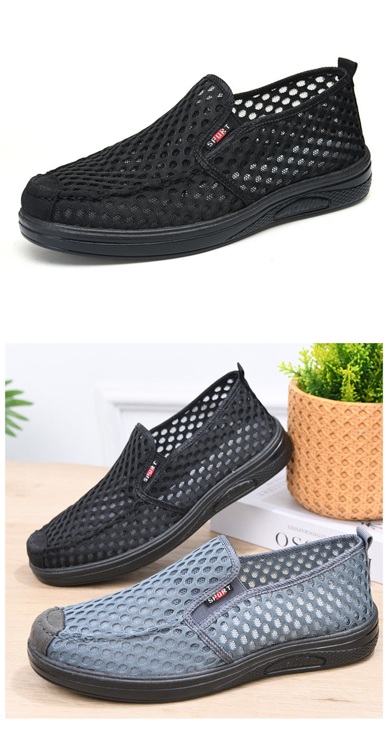 Mesh Shoes for Men, Summer, New Sandals for Men, Dad Shoes, Middle-Aged and Elderly Men's Mesh Shoes, Non-Slip, Anti-Odor, Soft Sole, Wear-Resistant Outer Wear
