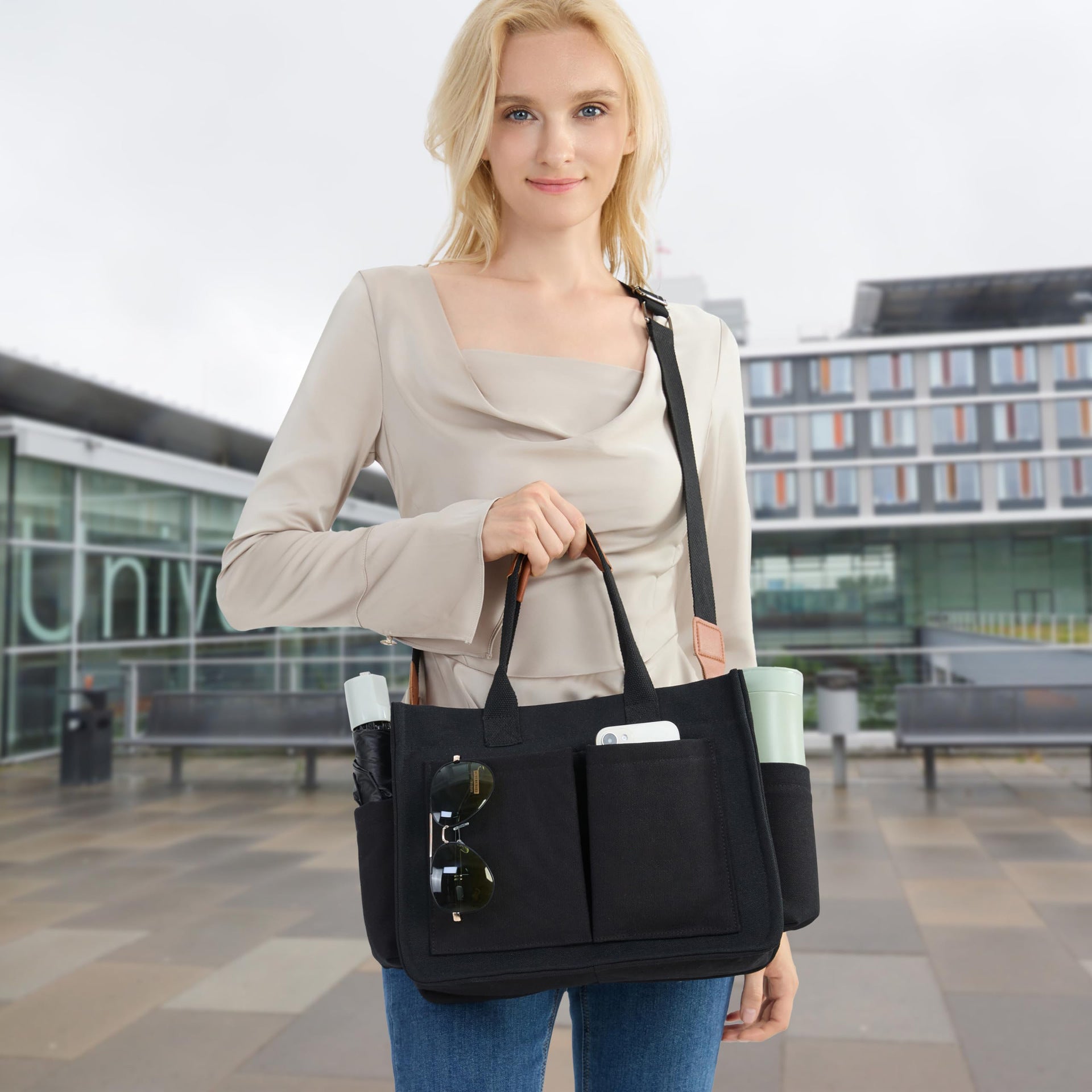 New Women's Large Canvas Handbag Crossbody Bag Daily Bag Handbag