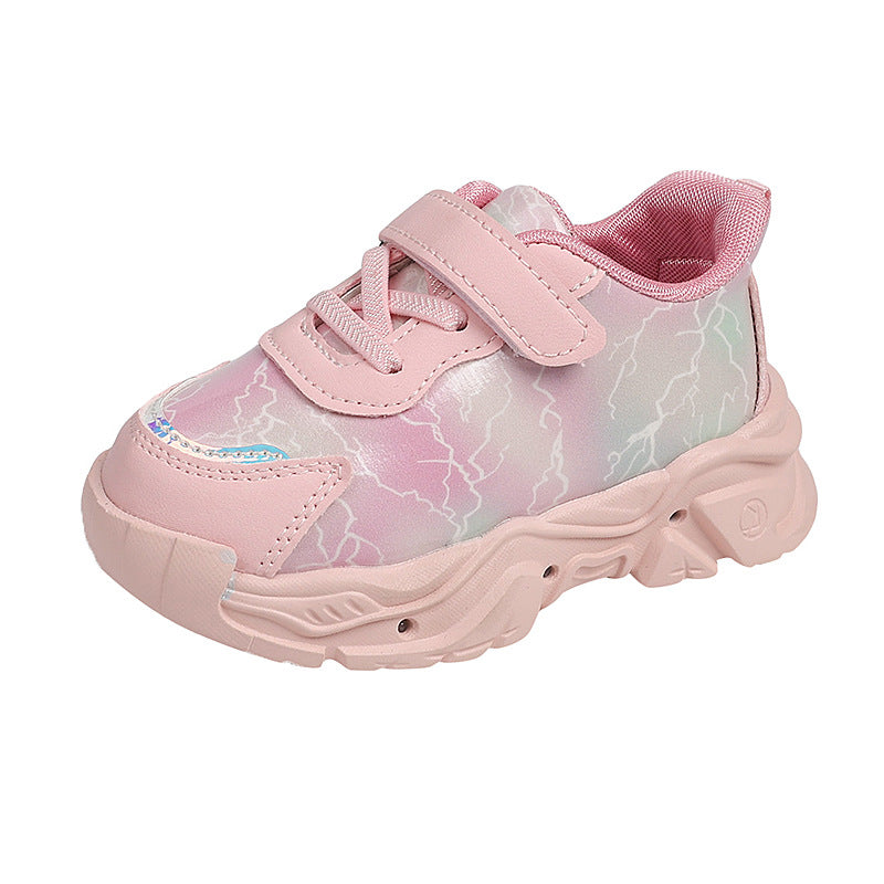 Spring and Autumn New Girls' Sports Shoes Light-Up Cartoon Shoes