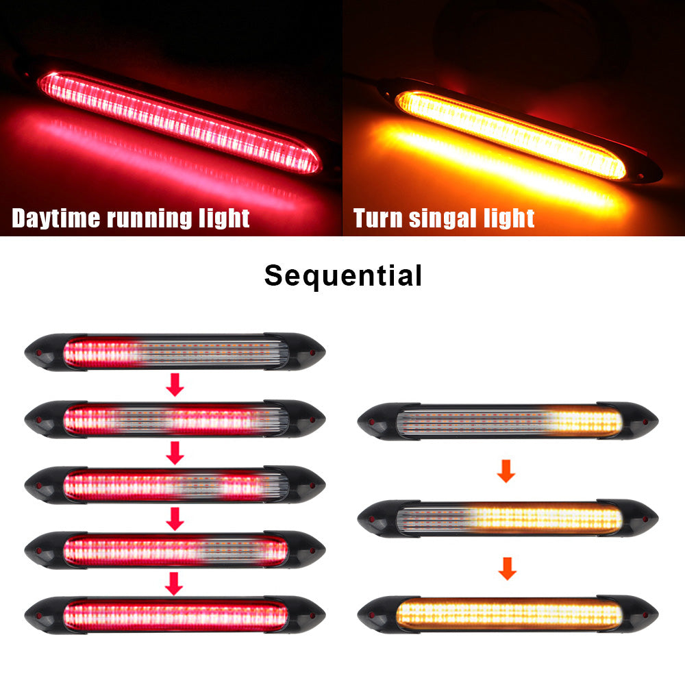 Car DRL Daytime Running Light Car Streamer Flow Day Light Auto Headlight Sequential Strip 2 Pcs/set