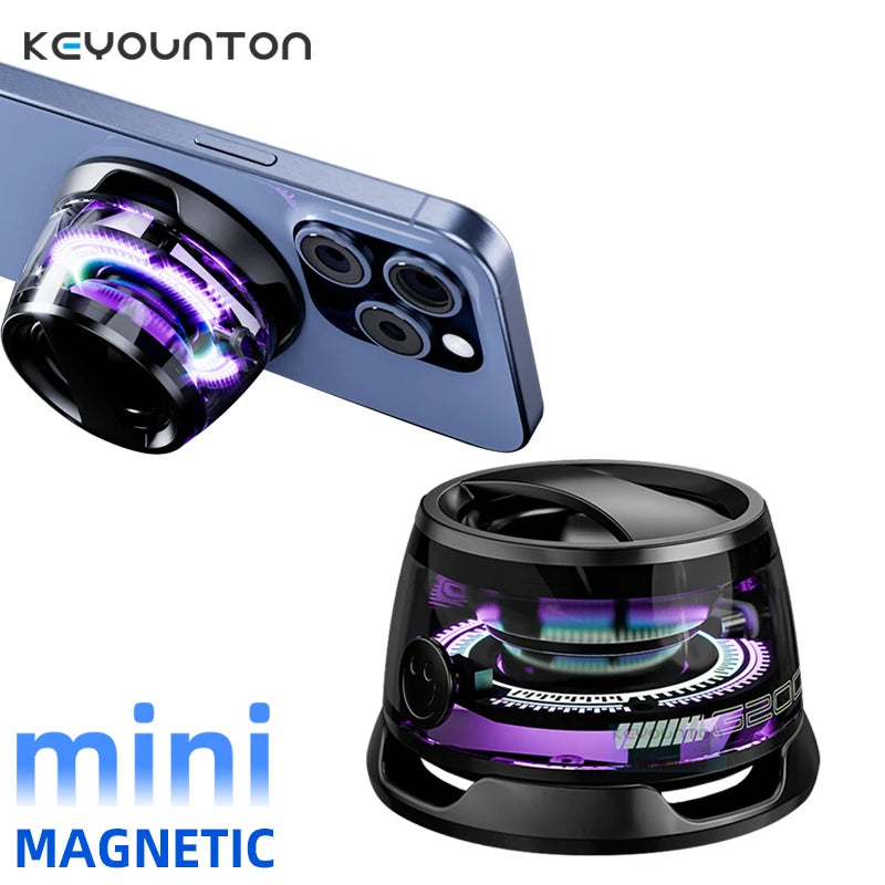 Wireless Bluetooth Speaker Gift Magnetic Bracket Portable High-sound Quality TWS interconnected LED Color Light Mini Speaker