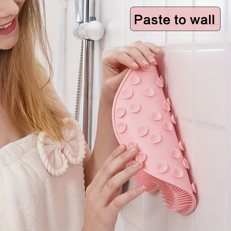 Exfoliating Foot Brush and Back Scrubber Anti-Slip Suction Cup - Deep Cleansing and Exfoliating