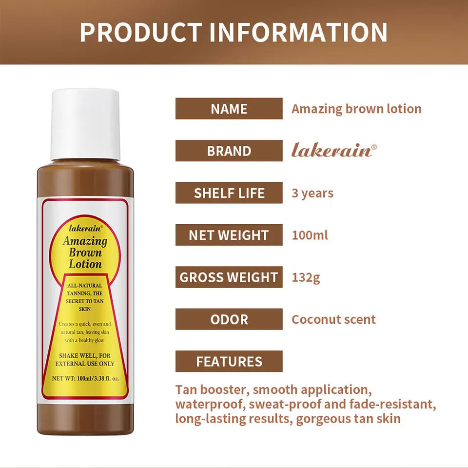 Tanning Body Lotion Long Lasting Waterproof Sweat-proof Tanning Booster Lotion Non-greasy Natural Self Tanner Lotion Makeup
