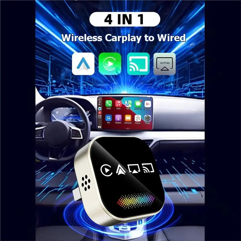 Wireless Carplay 4In1 AI Smart Box Airplay/Mirror Link/Android Auto/Carplay Adapter Car Intelligent System A