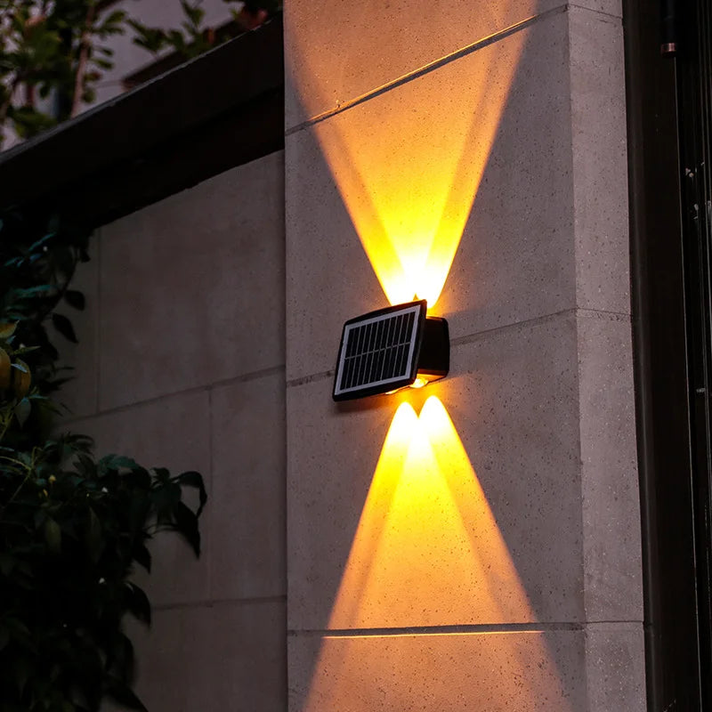 Solar Wall Lamp Led Outdoor Waterproof Decoration Garden Lamp Up And Down Luminous Lighting for Wall Porch Balcony Garden Street