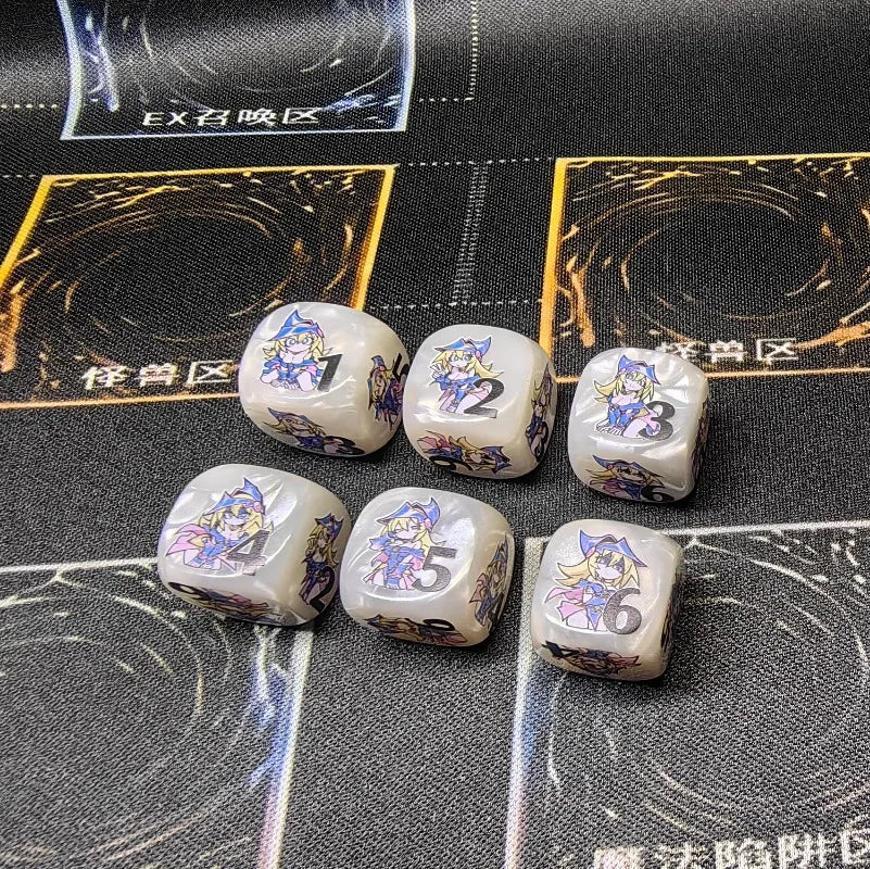 Yu-Gi-Oh! Dark Magician Girl Series 16mm 6-Sided Resin Dice Damage Tracker Fan-Made DIY YGO Tabletop Game Dice Token Toy Gift