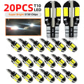 20PCS/PACK T10 5730 8SMD Canbus LED Bulbs W5W 192 194 168 501 2980CW 12V Super Bright White Car Interior Map Dome Parking Lights
