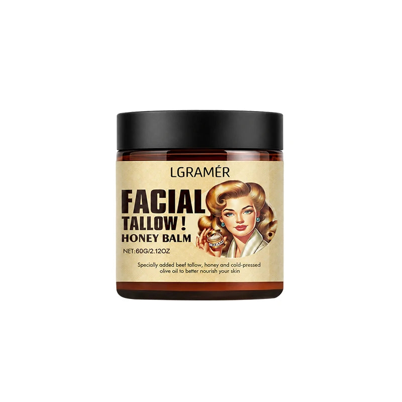 30g/60g/120g Facial Tallow Honey Balm Cream Natural Beef Tallow Face Cream with Olive Oil,Moisturizing & Nourishing for Dry Skin