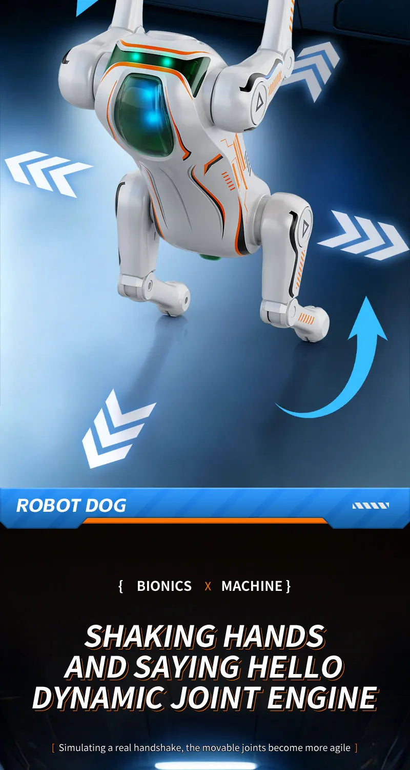 Intelligent AI machine dog dialogue programming remote control bionic dog cool special effects remote control robot toy gift