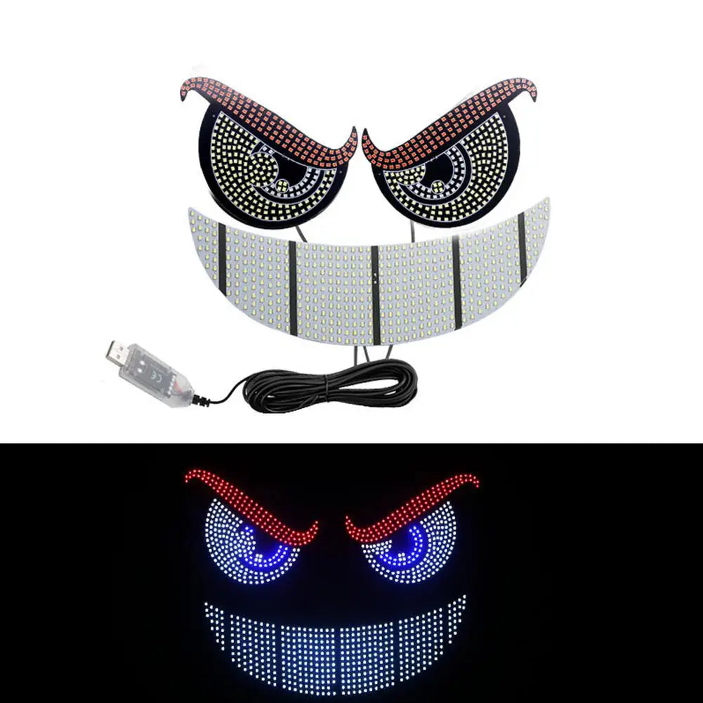New Car Dynamic Devil's Eye Light LED Rear Windshield Decorative Warning Light With 11 Modes For Auto Modification Accessories