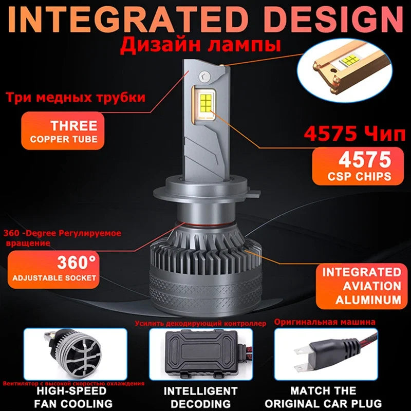 X8 240W LED Headlights 30000LM High Brightness Car Fog Light 4300K 6000K 3000K 3 Color Compatible with H7 H1 H11 9005 H4 12V 24V