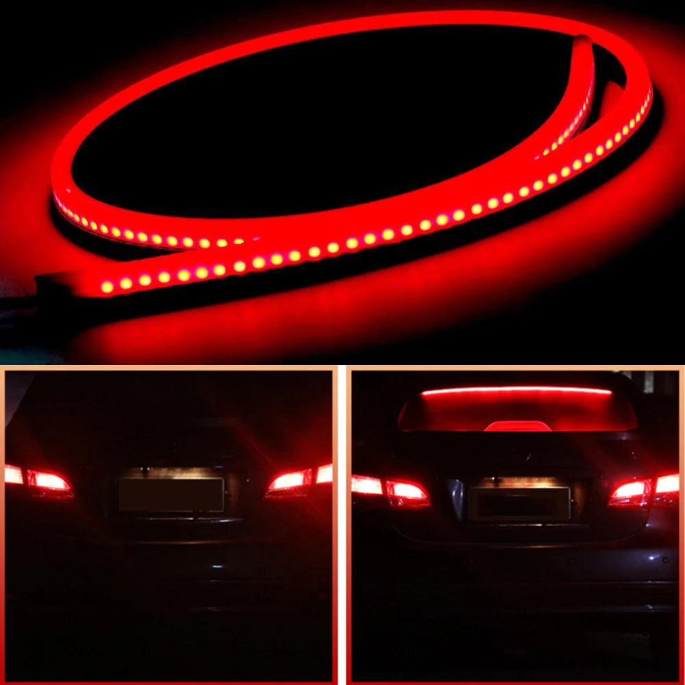 Car Brake Light LED Styling High Mount Additional Stop Lamp Modified Turn Signal Running Light Universal Auto Flexible Led Strip