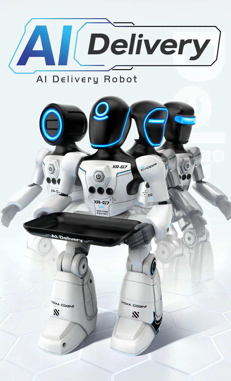 2.4G AI Smart Delivery Robot Gesture Voice Control Recording Programming LED Dancing Robot Christmas Toy Gift for Children