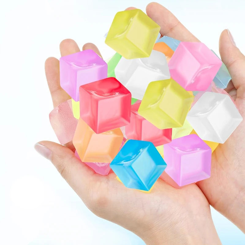 Squishy Fidget Toys Ice Cubes Soft Square Squeeze Sensory Stress Ball Anxiety Relief Party Favors Birthday Gifts Kids Boys Girls