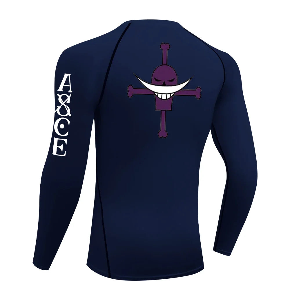 Men's Rash Guard Anime Manga Print Gym Compression Shirt