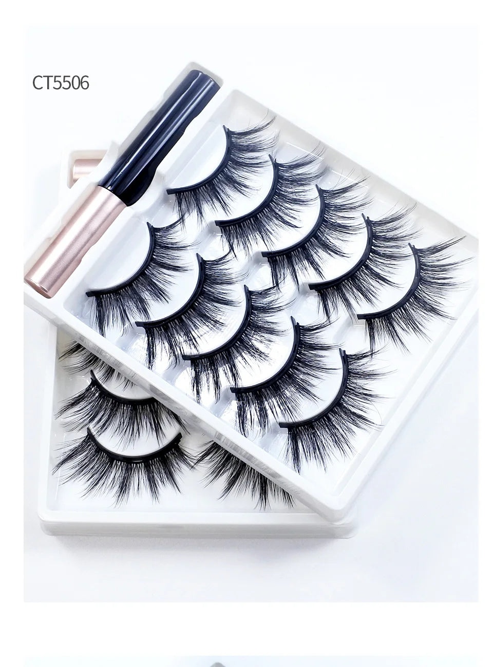 REDSIREN Natural Magnetic Lashes Makeup 1/5Pairs Reusable Magnetic  Eyelashes and Eyeliner Kit