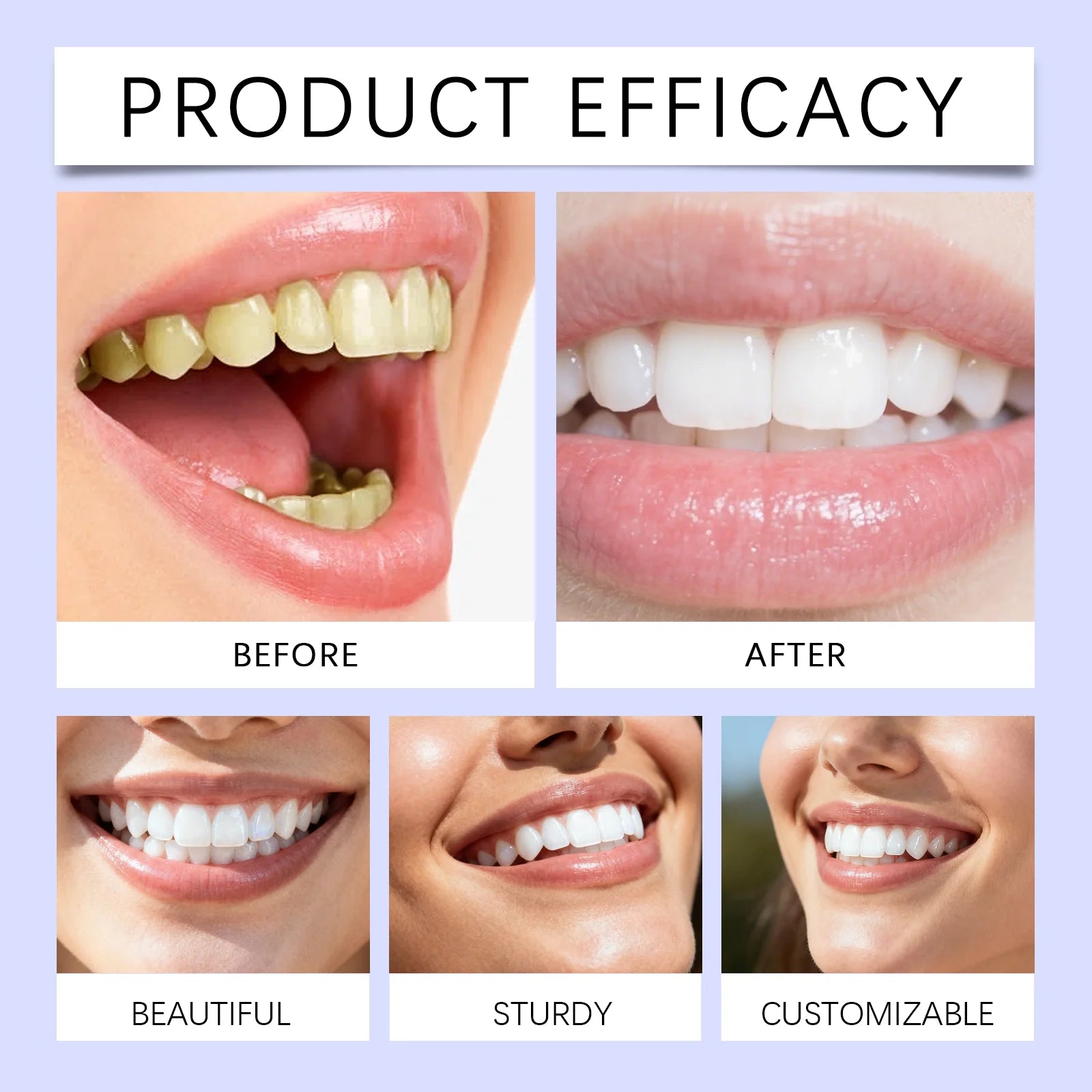 Purple Teeth Whitning Strips Oral Hygiene Mint FreshTooth Brightening Patches