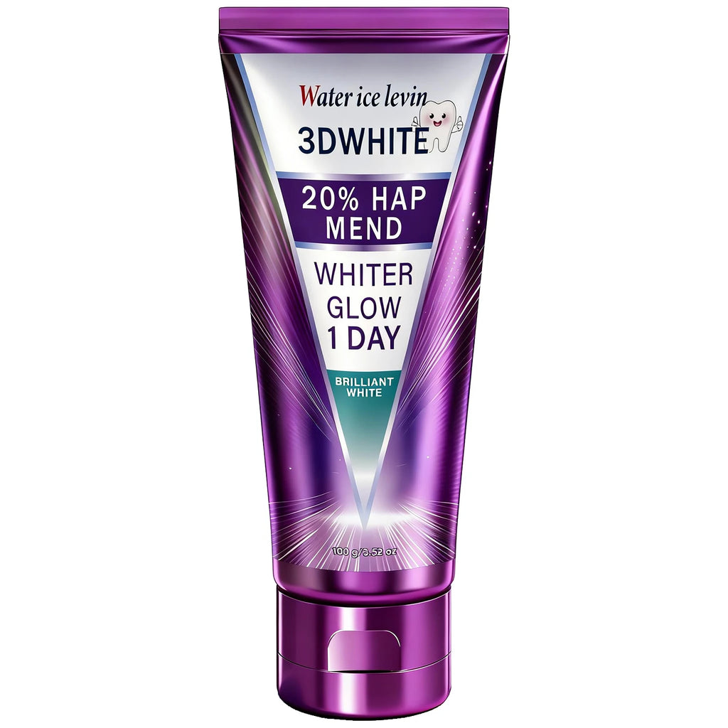 3D White Toothpaste - 1 Day Whiter Teeth, Deep Stain Remover, Cool Menthol for Fresh Breath & Strong Enamel