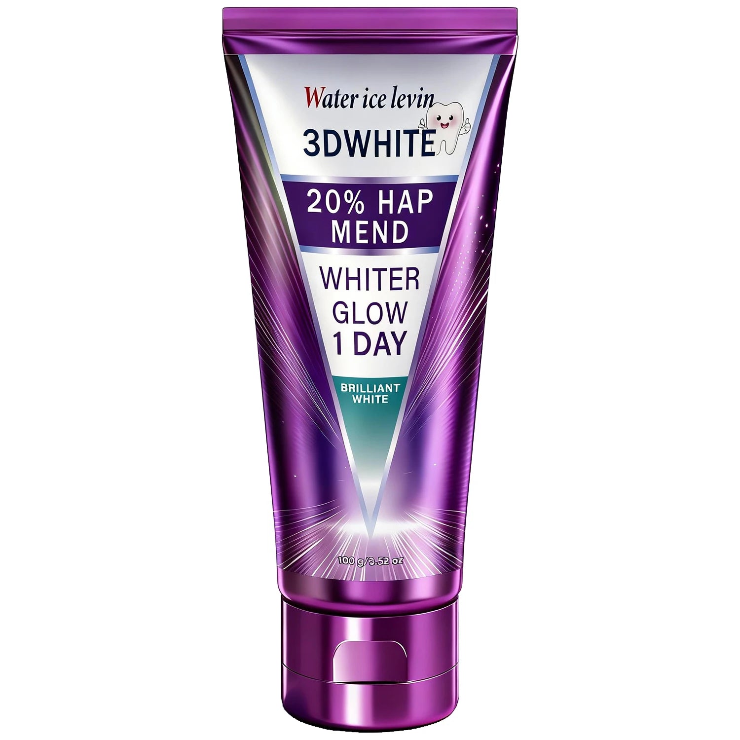3D White Toothpaste - 1 Day Whiter Teeth, Deep Stain Remover, Cool Menthol for Fresh Breath & Strong Enamel