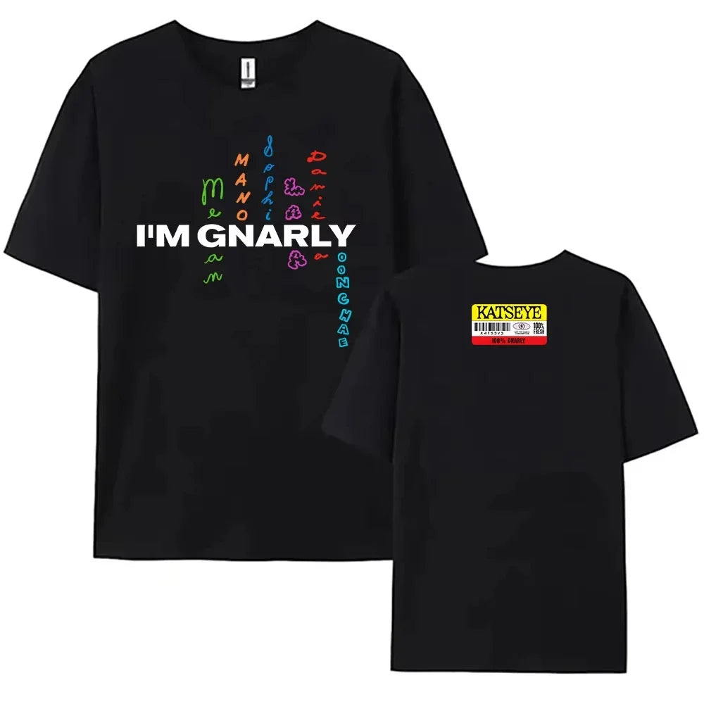 Katseye I'm Gnarly T-shirt Korean Girls Band Printing Tshirt Cotton Short Sleeve