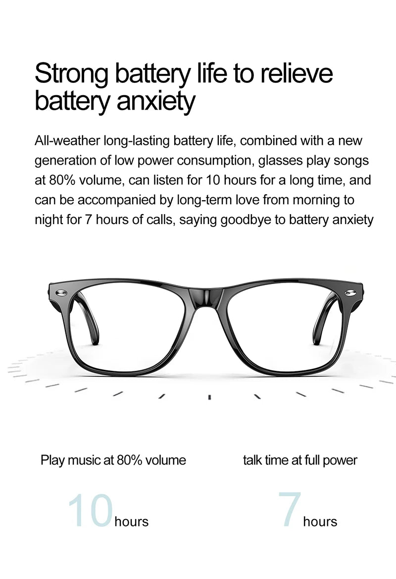 AI Smart Glasses for Men Smart Translation Glasses with Waterproof Call Function BT Smart Sunglas Outdoor Sports Headphones
