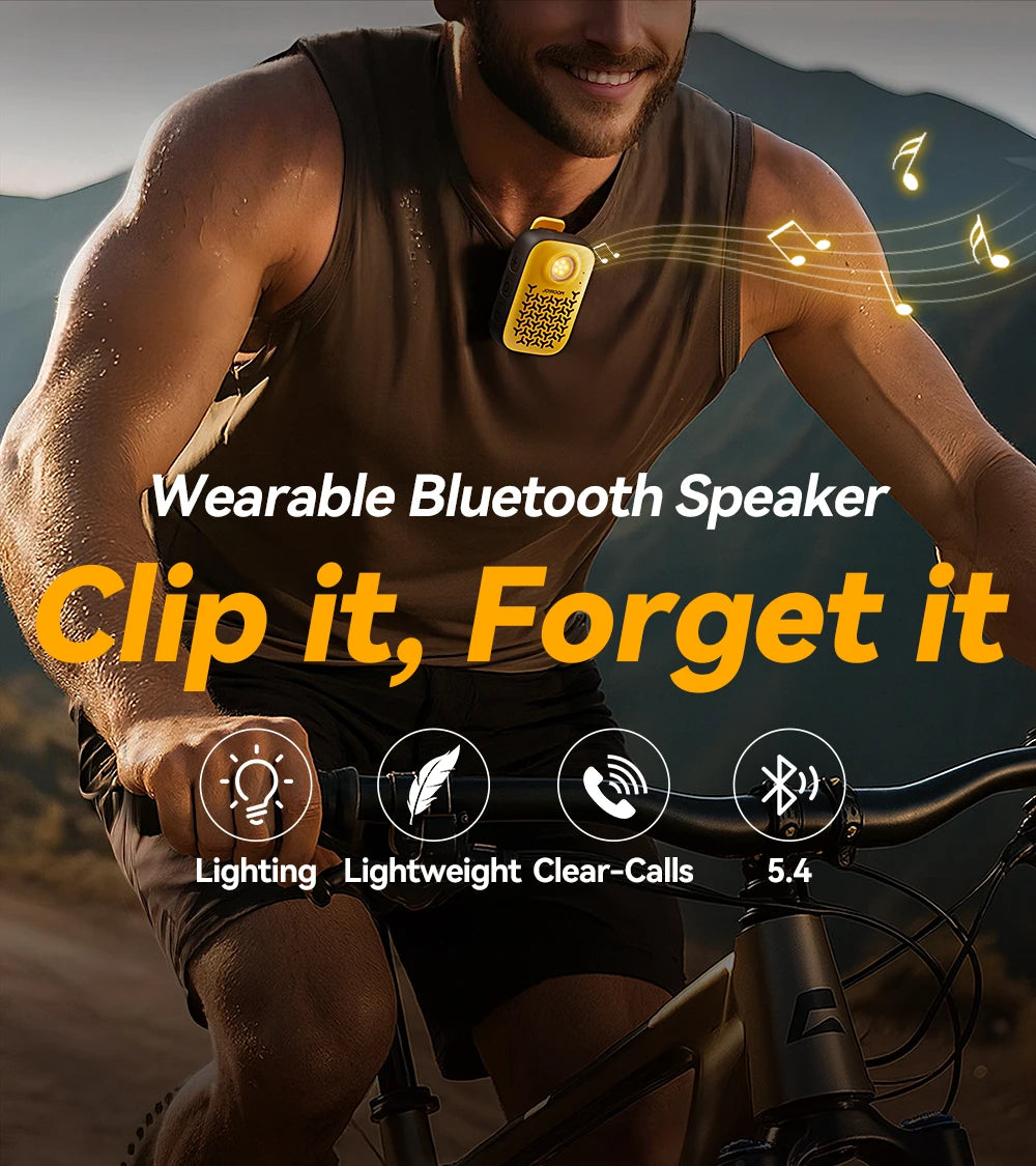 Joyroom Wearable Bluetooth 5.4 Speakers,IP67 Waterproof,Clip-On Portable Small Personal Speaker/Clean Sound/Stereo Pair/Wireless