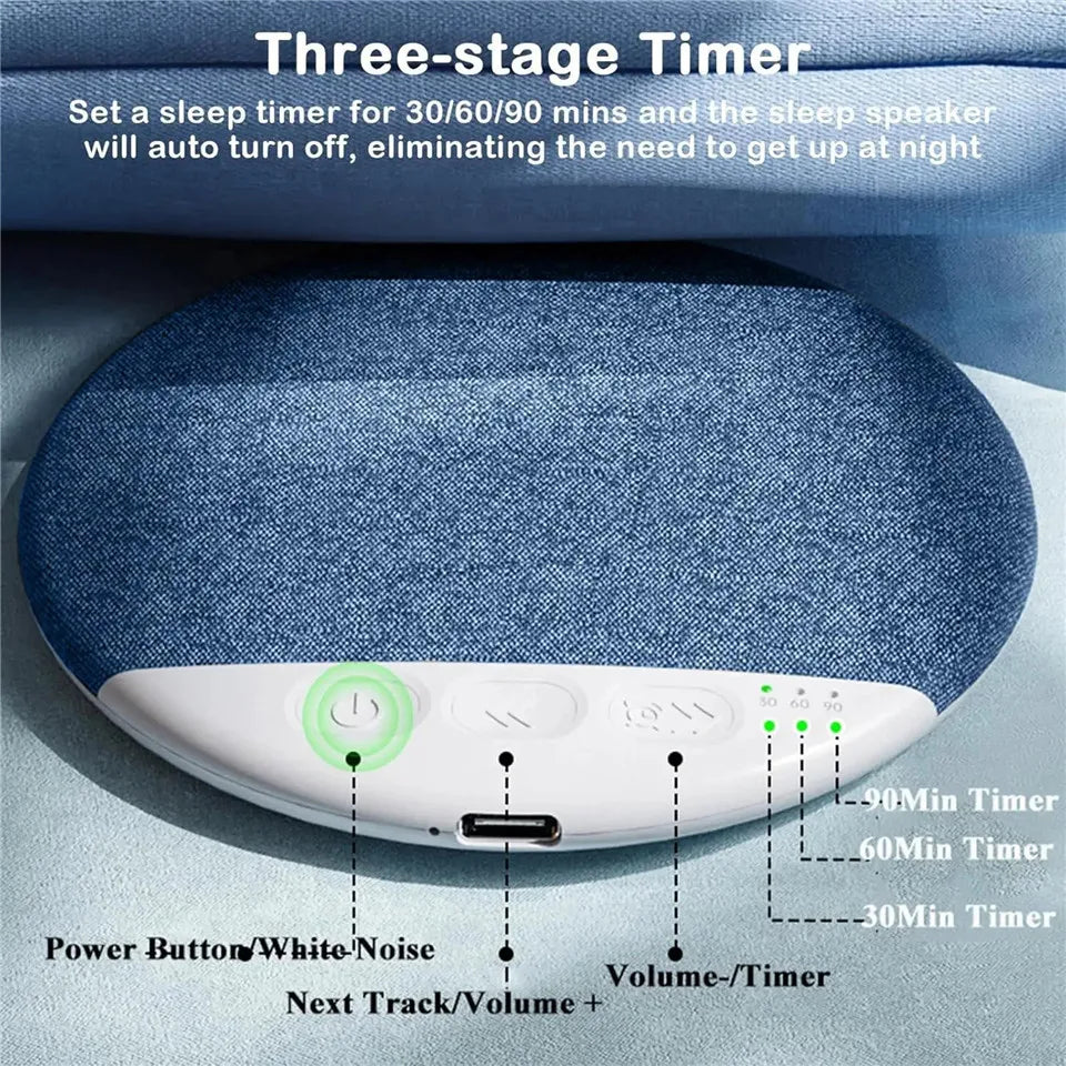 Bluetooth 5.4 Under Pillow Bluetooth Speaker Sleep Aid Hifi Stereo Sound White Noise Machine Portable Wireless Sleeping Speaker