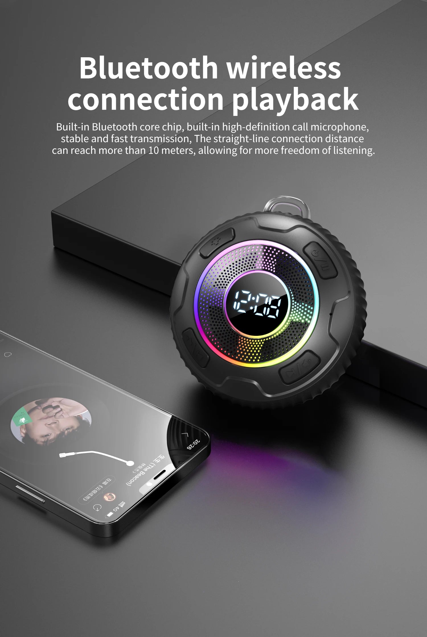 s3 Bluetooth Shower Speakers subwoofer Wireless Speaker S5 IPX7 Waterproof ENC Speakers IPX7 Waterproof Built-in Mic 10 hours