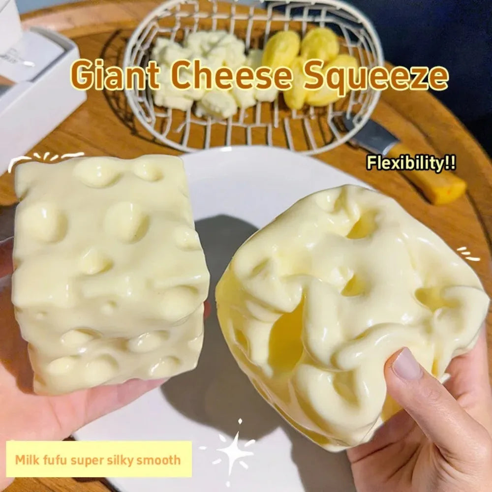 Dark Yellow Cheese Cube Stress Ball Slow Shapeable Squeeze Ball Rebound Sensory Fidget Toys for Kids and Adults Relaxing Gifts