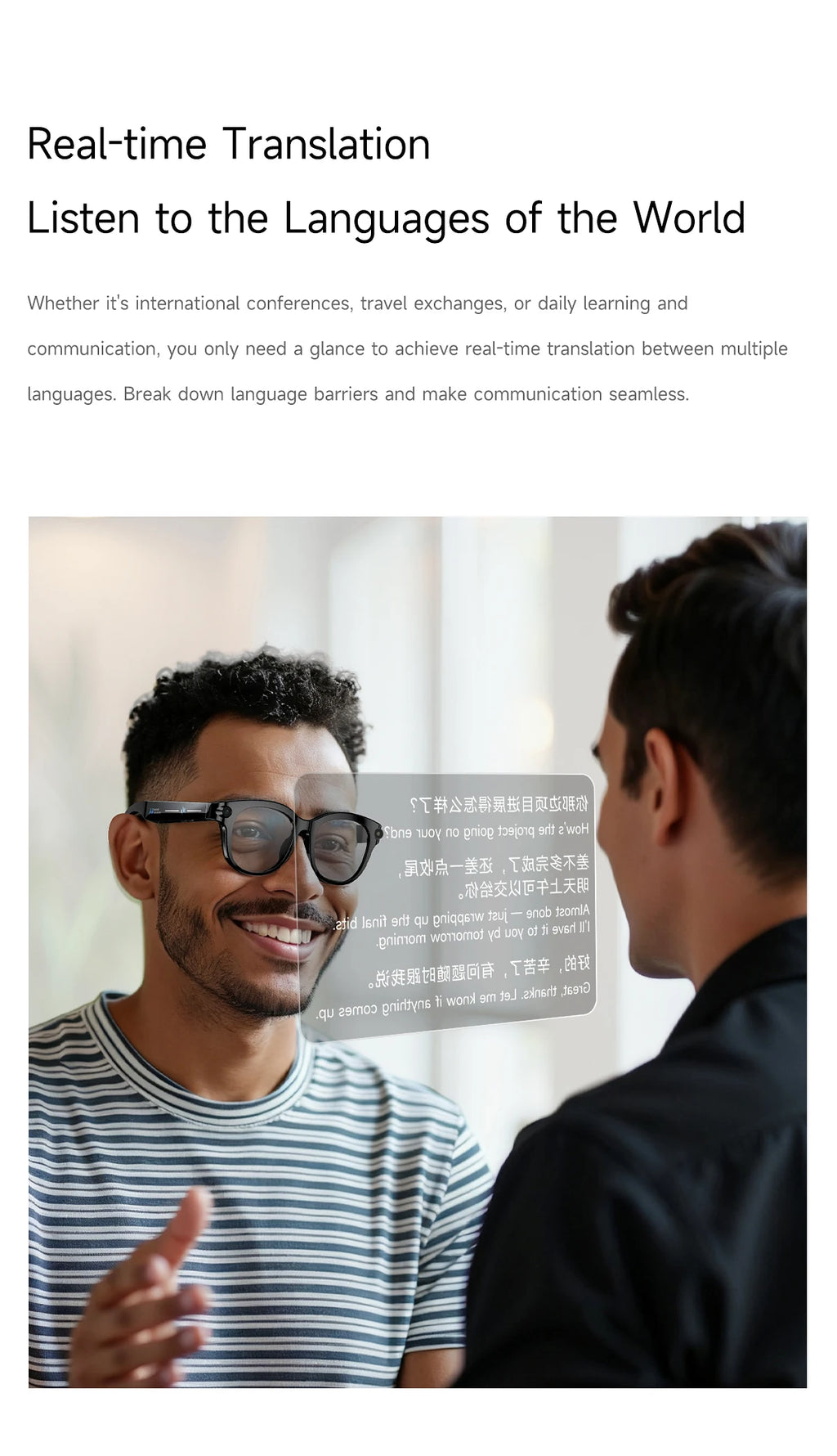 2026 AI Smart Glasses AI Translation Sunglasses Bluetooth Calling Music Player Camera Control Vedio Recording Glasses Men Women
